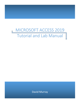Microsoft Access 2019 Textbook