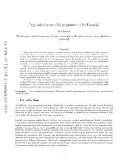 Type Oriented Parallel Programming for Exascale