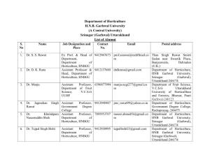 (A Central University) Srinagar (Garhwal) Uttarakhand List of Alumni S