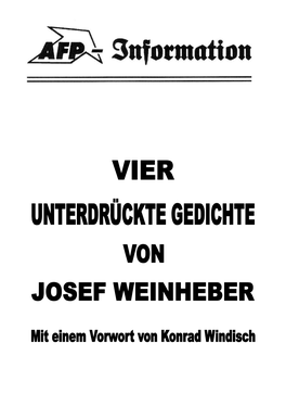 Josef Weinheber: Vier Unterdrückte Gedichte