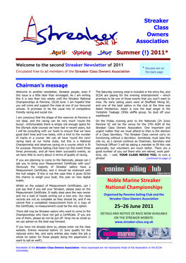 June 2011 Streaker Newsletter