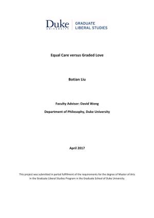 Equal Care Versus Graded Love Botian
