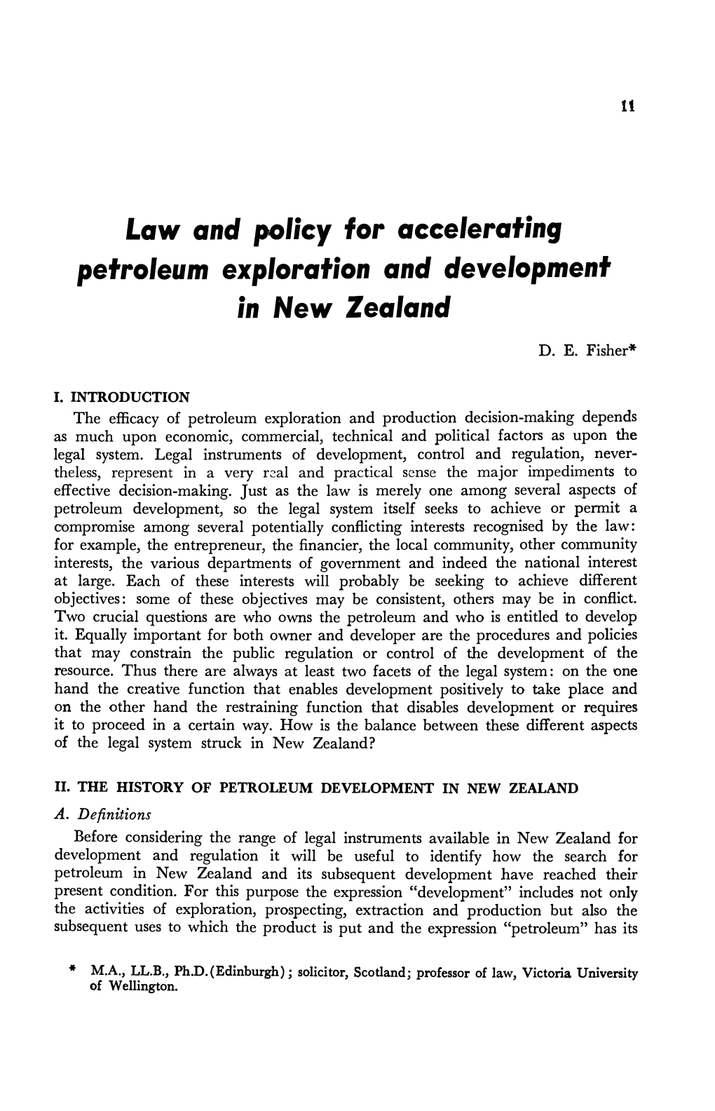 Law and Policy for Accelerating Petroleum Exploration and Development in New Zealand