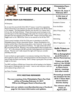 THE PUCK Volume 26, Issue 4 February 2017