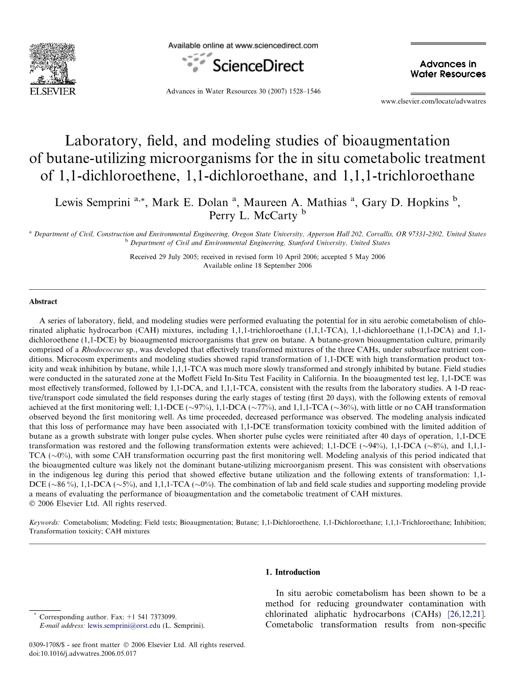 Laboratory, Field, and Modeling Studies of Bioaugmentation Of