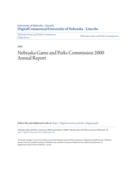 Nebraska Game and Parks Commission 2000 Annual Report