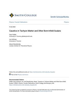 Caustics in Tachyon Matter and Other Born-Infeld Scalars