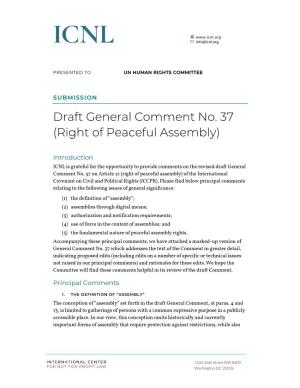 Draft General Comment No. 37 (Right of Peaceful Assembly)