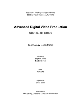 Advanced Digital Video Production