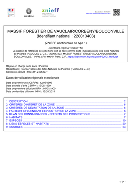MASSIF FORESTIER DE VAUCLAIR/CORBENY/BOUCONVILLE (Identifiant National : 220013403)