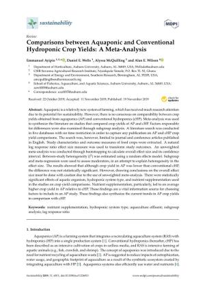 Comparisons Between Aquaponic and Conventional Hydroponic Crop Yields: a Meta-Analysis