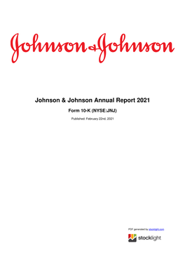 Johnson & Johnson Annual Report 2021