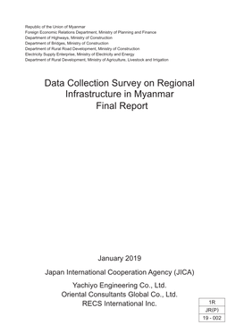 Data Collection Survey on Regional Infrastructure in Myanmar Final