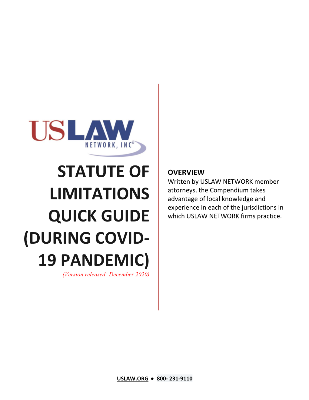 Statute of Limitations Quick Guide (During Covid-19 Pandemic)