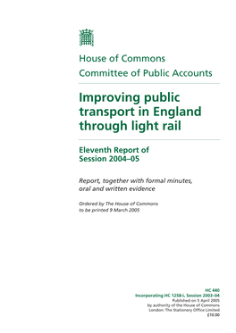 Improving Public Transport in England Through Light Rail