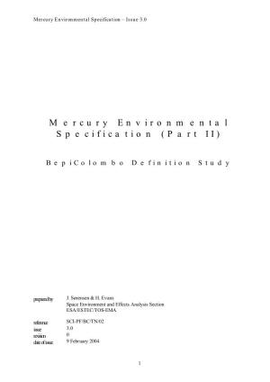 Mercury Environmental Specification (Part II)