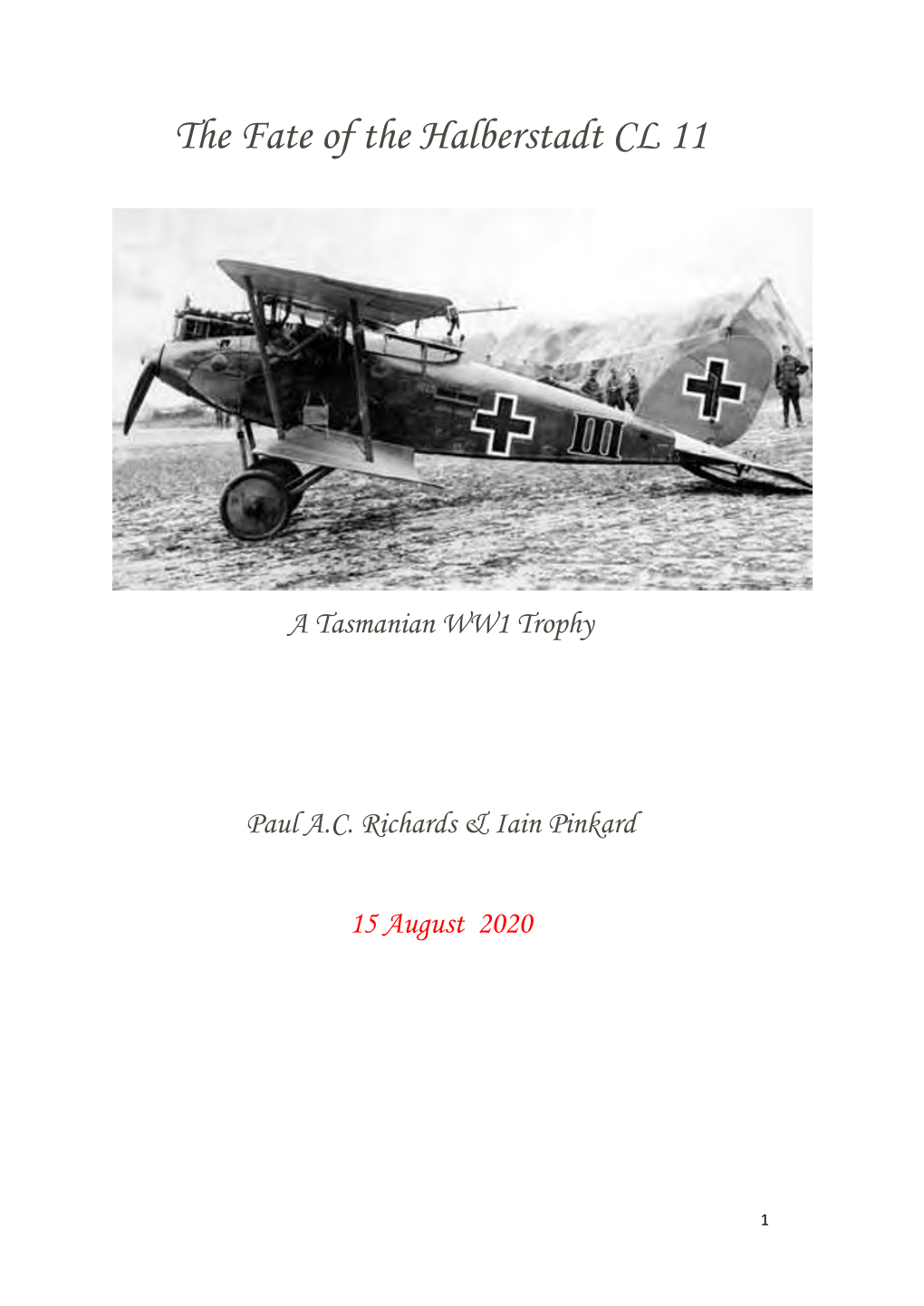 The Fate of the Halberstadt CL 11