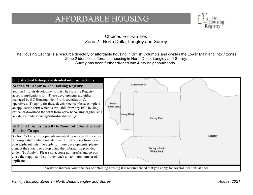 Zone 2 - North Delta, Langley and Surrey