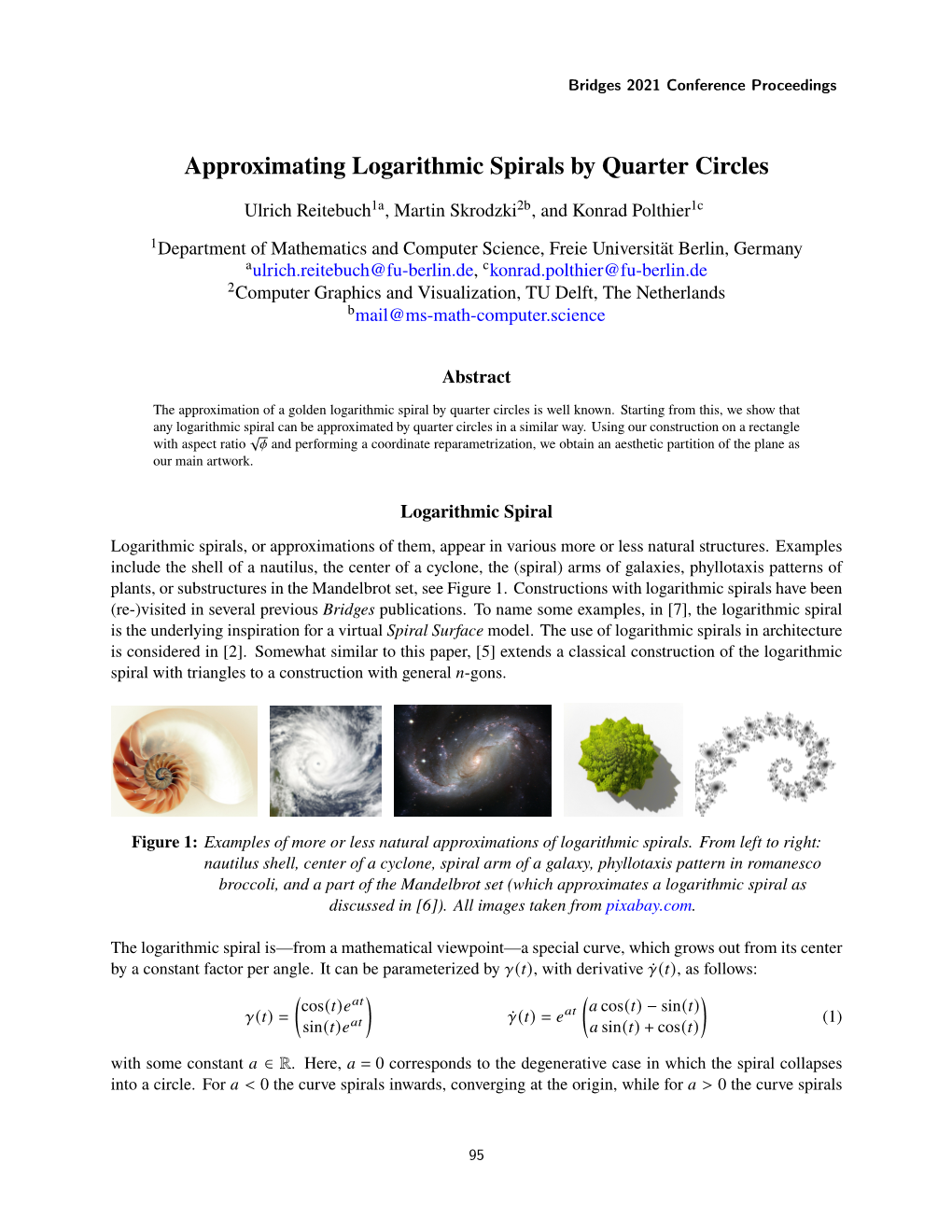 Approximating Logarithmic Spirals by Quarter Circles