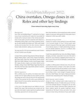 China Overtakes, Omega Closes in on Rolex and Other Key Findings