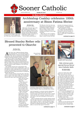 Sooner Catholic Soonercatholic.Org October 29, 2017 Archokc.Org Go Make Disciples Archbishop Coakley Celebrates 100Th Anniversary at Bison Fatima Shrine