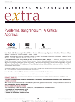 Pyoderma Gangrenosum: a Critical Appraisal