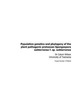 Population Genetics and Phylogeny of the Plant Pathogenic Protozoan Spongospora Subterranea F