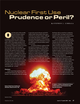 Prudence Or Peril?