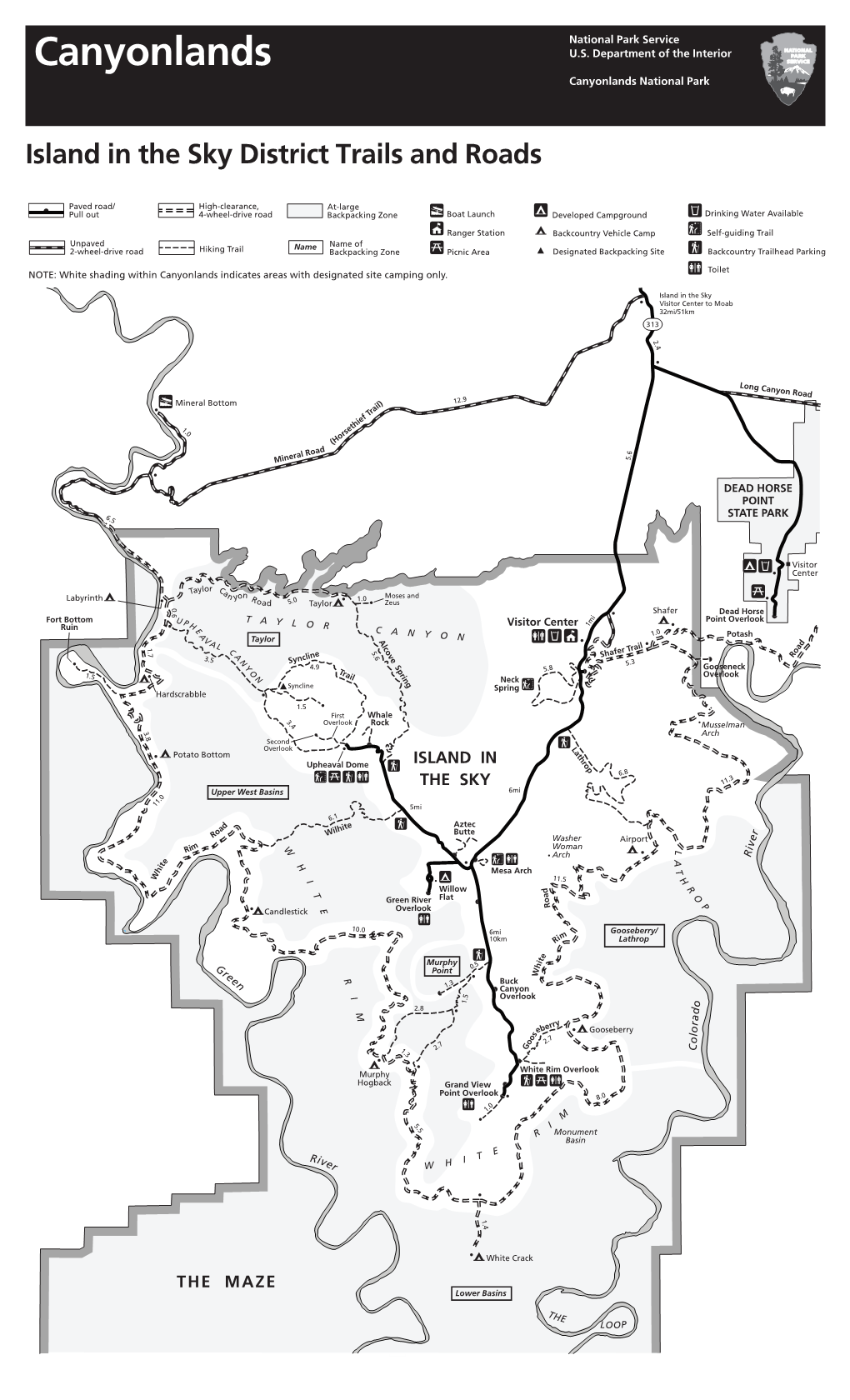 Canyonlands Island in the Sky District Trails and Roads