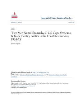U.S. Cape Verdeans & Black Identity Politics in the Era of Revolutions