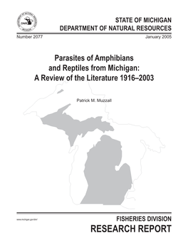Parasites of Amphibians and Reptiles from Michigan: a Review of the Literature 1916–2003