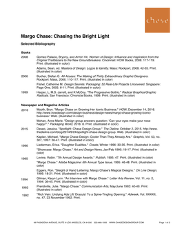 Margo Chase: Chasing the Bright Light Selected Bibliography
