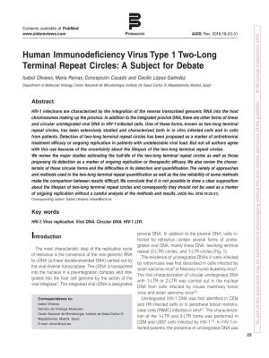 Human Immunodeficiency Virus Type 1 Two-Long Terminal Repeat