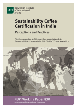 Sustainability Coffee Certification in India Perceptions and Practices