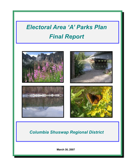 Electoral Area 'A' Parks Plan Final Report