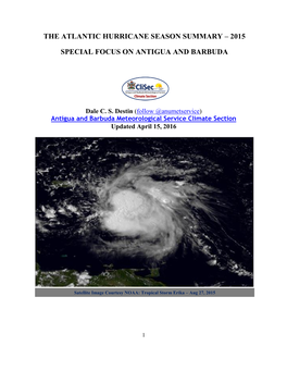 The Atlantic Hurricane Season Summary – 2015
