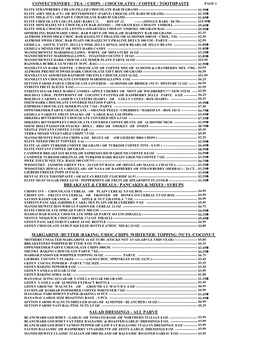 Confectionery / Tea / Chips / Chocolates / Coffee / Toothpaste