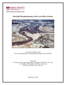 Intertidal Morphodynamics of the Avon River Estuary