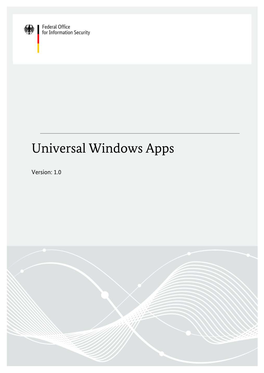 Universal Windows Apps