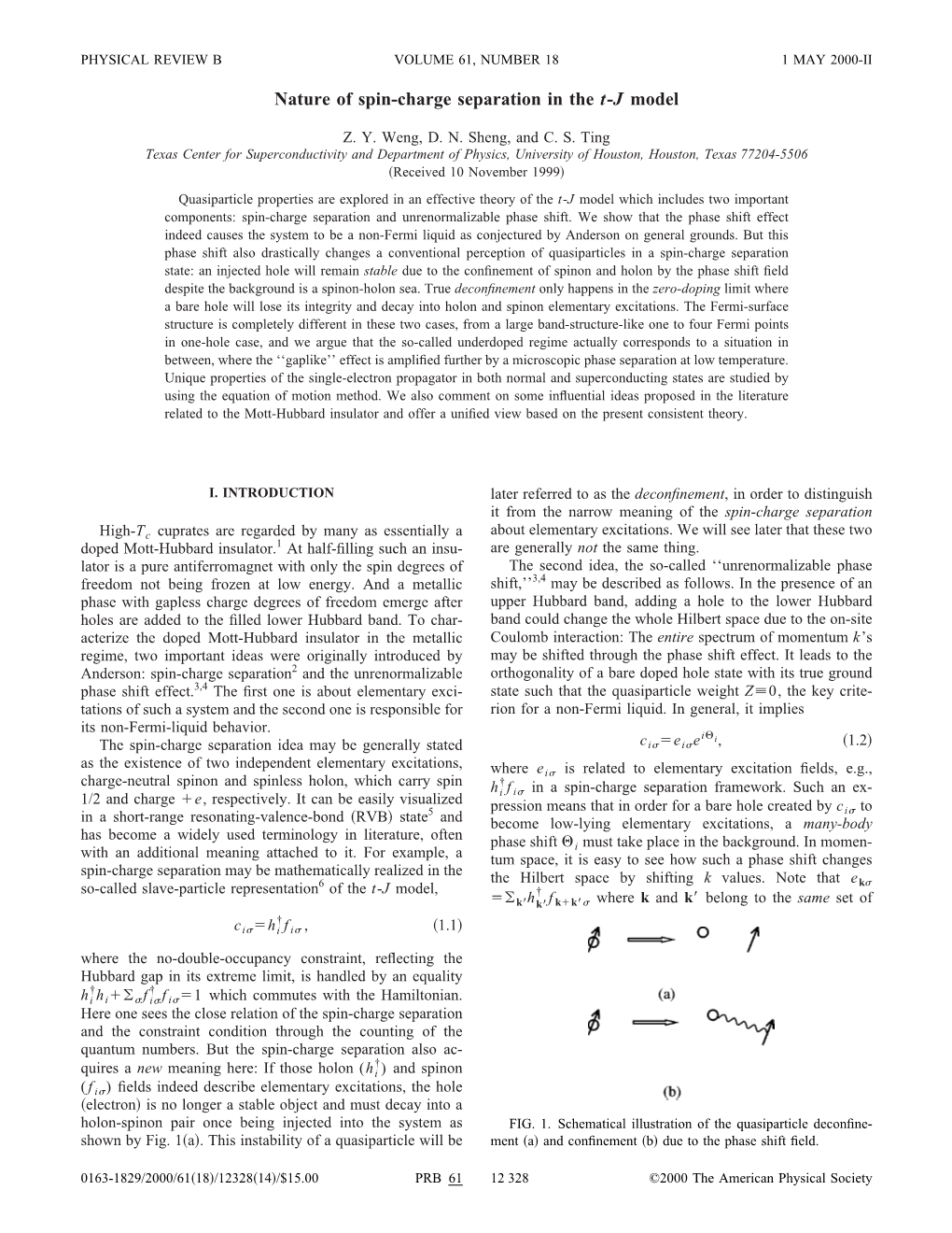 Nature of Spin-Charge Separation in the T-J Model