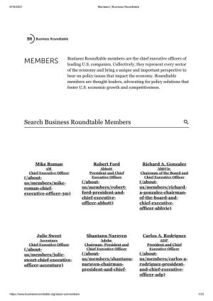 Search Business Roundtable Members