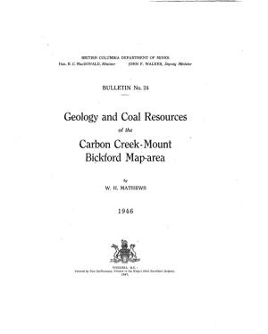 Geology and Coal Resources Carbon Creek-Mount Bickford Map-Area