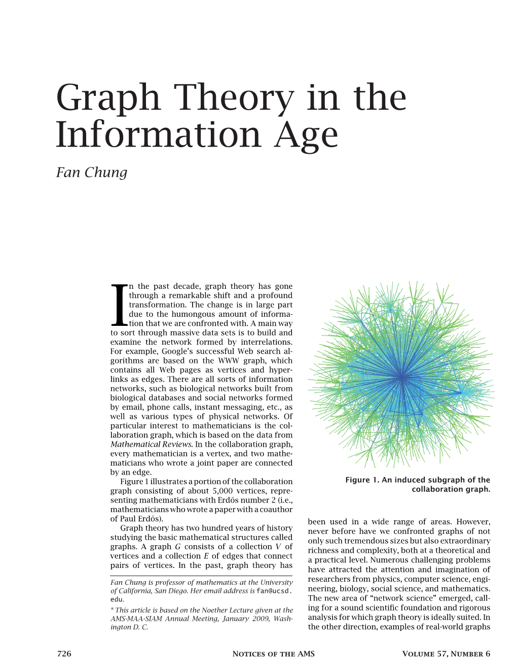 Graph Theory in the Information Age Fan Chung