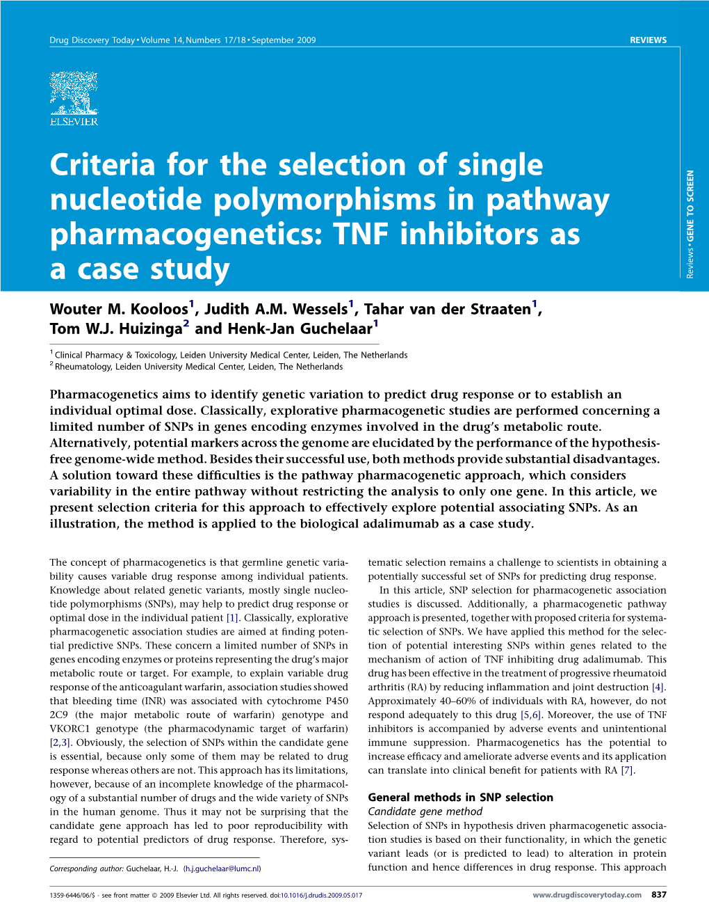 TNF Inhibitors As a Case Study