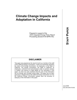 Climate Change Impacts and Adaptation in California