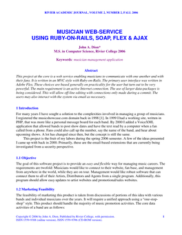 Musician Web-Service Using Ruby-On-Rails, Soap, Flex & Ajax