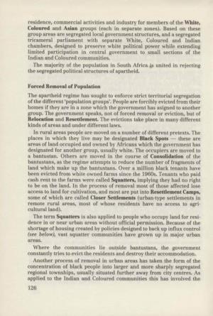 Forced Removal of Population the Apartheid Regime Has Sought to Enforce Strict Territorial Segregation of the Different ‘Population Groups’