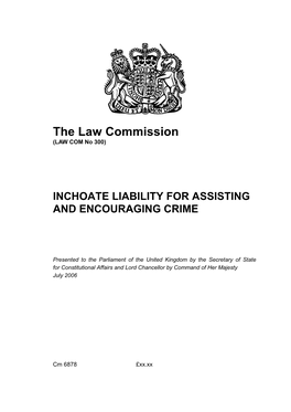 Inchoate Liability for Assisting and Encouraging Crime Report