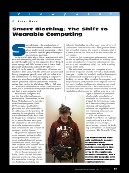Smart Clothing: the Shift to Wearable Computing