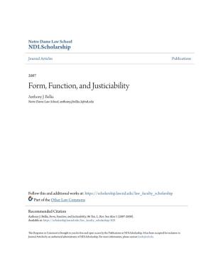 Form, Function, and Justiciability Anthony J